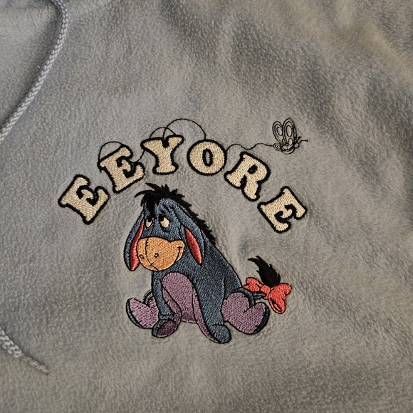 Disney Eeyore Women's 2X Zip Hoodie Sweatshirt Light Blue Fleece Plus Size - Picture 2 of 8